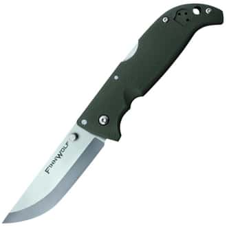 Cold Steel 20NPFZ Finn Wolf Folding Knife OD Green - Chipping & Bending Resistant