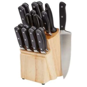 Amazon Basics 18-Piece Kitchen Knife Block Set